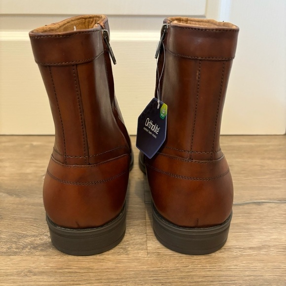 Florsheim Men's Midtown Plain Toe Boot Cognac Brown Leather Size 10.5 Wide NIB - Picture 5 of 12